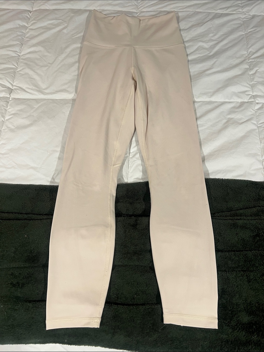 Fabletics High-Rise Leggings in Light Beige
